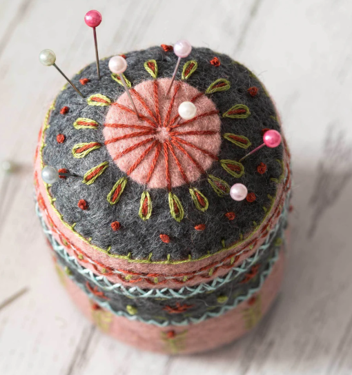 Embroider a Folk style Pin Cushion