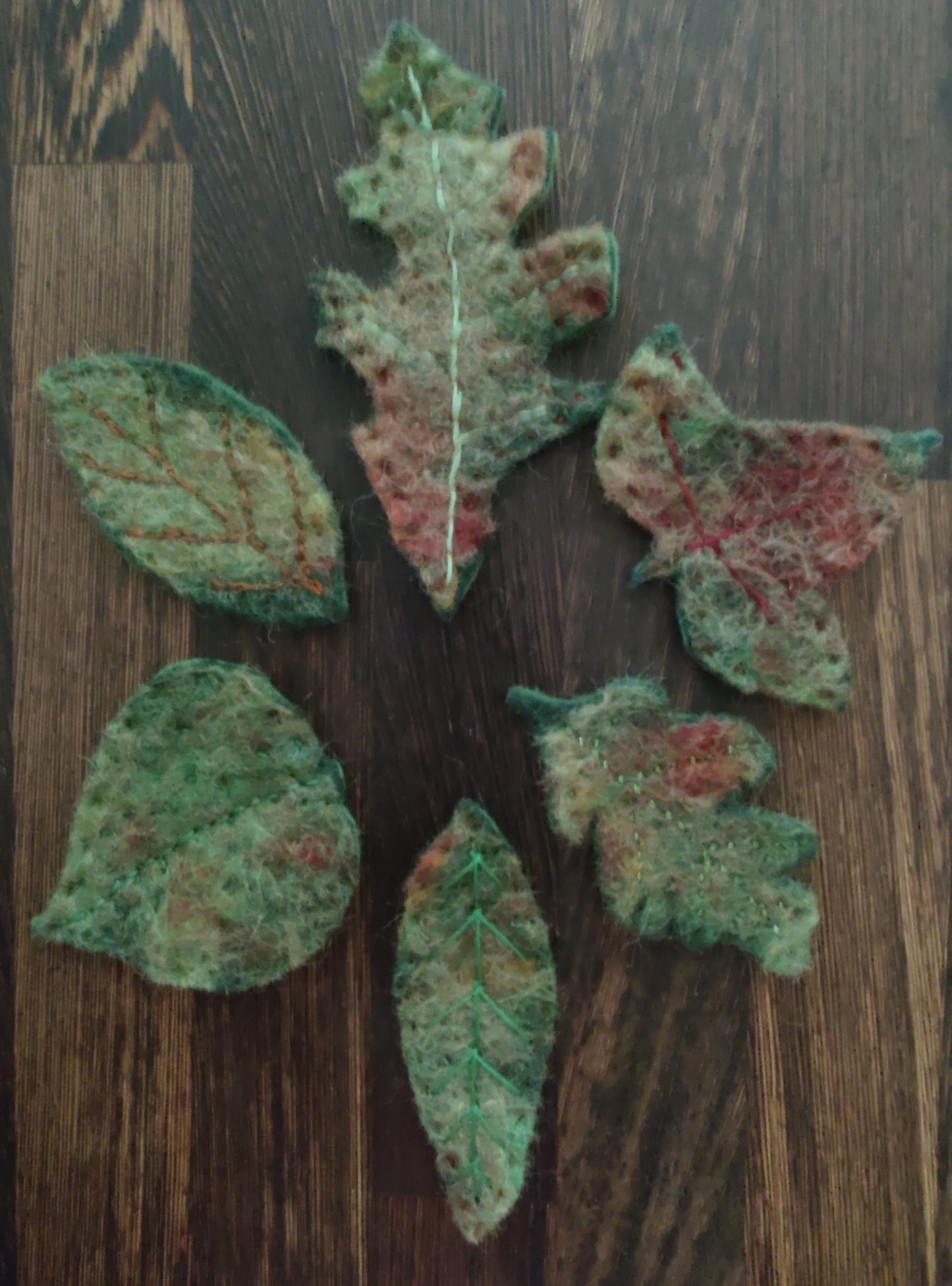 Next step: Wet felted Autumn Leaves