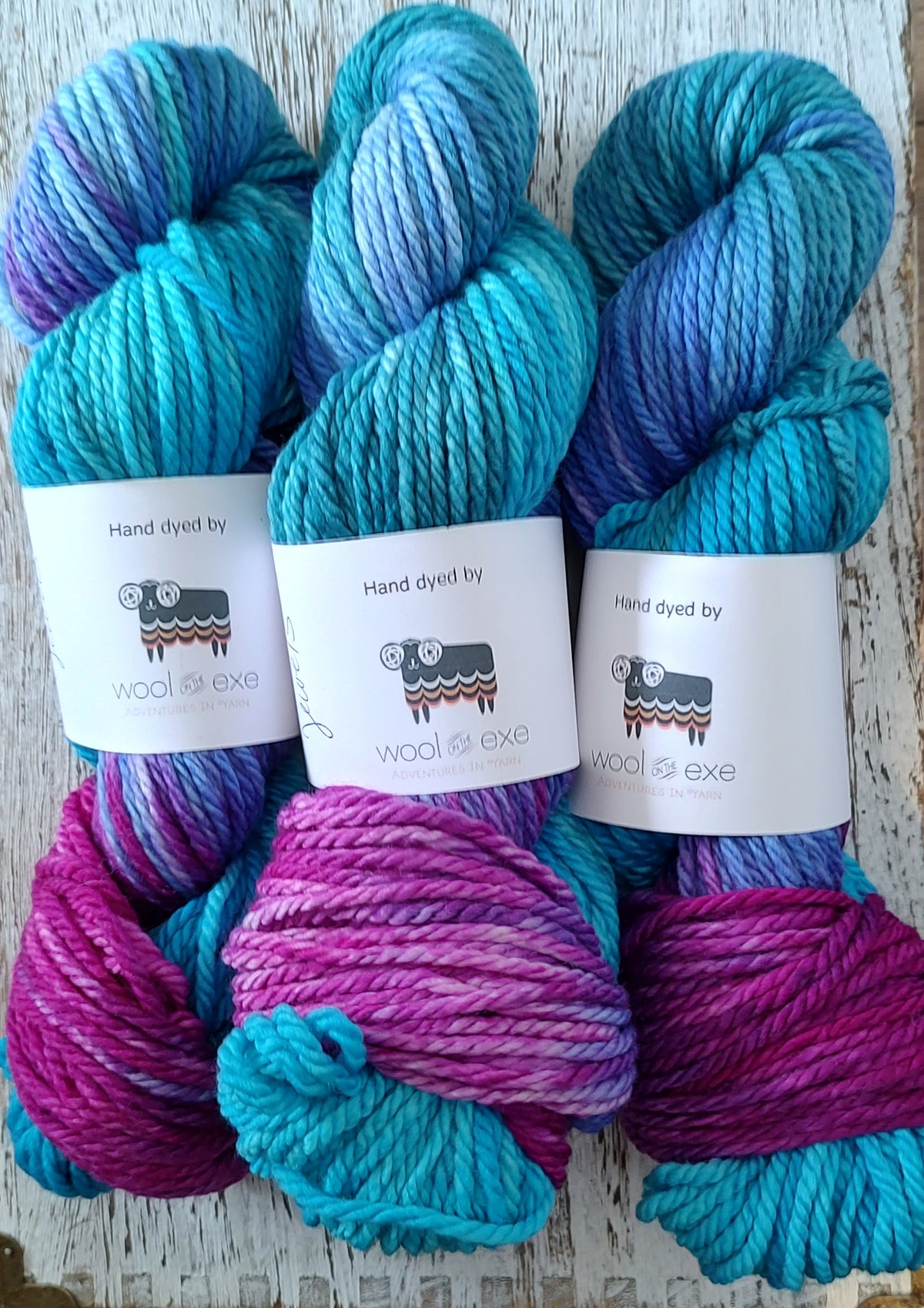 Hand dyed Merino chunky