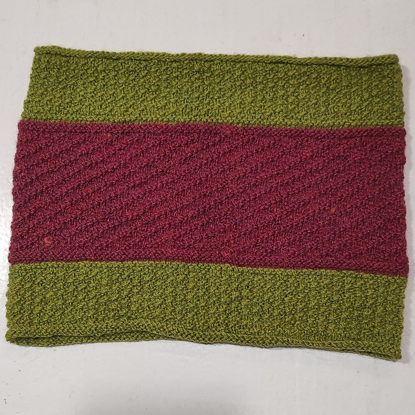 Knitted Cowl - colour blocks and texture