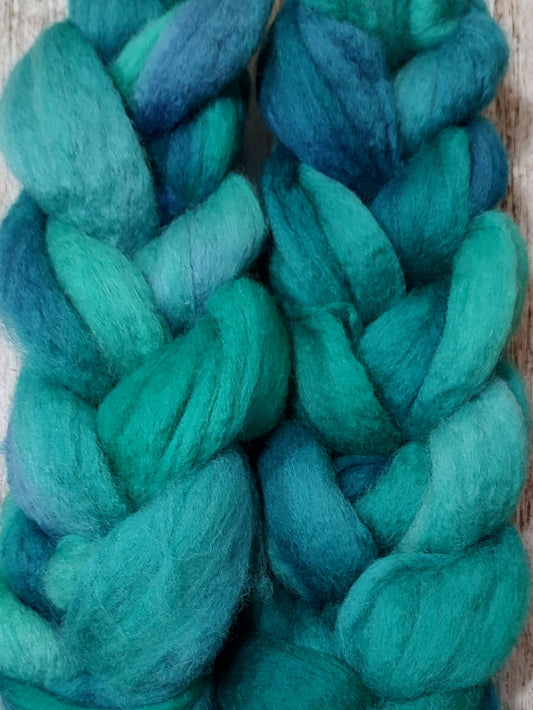 Hand dyed Merino roving