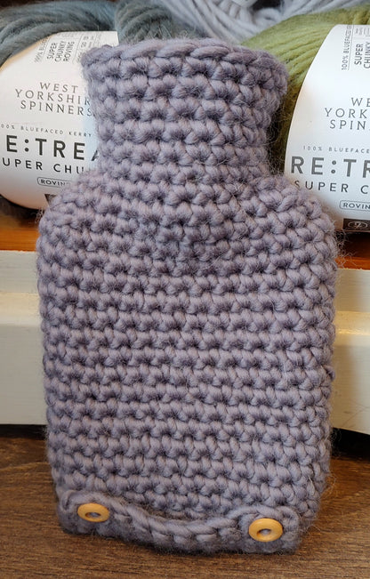 Hot water bottle with Crochet Wool Cover