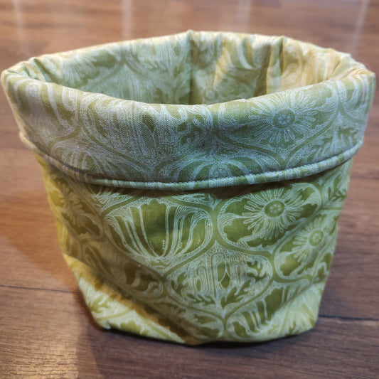 Bag - Handmade yarn bowl project bag - Green fabric