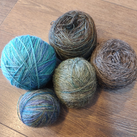 Yarn - selection of slightly fluffy, dusky yarns - 99