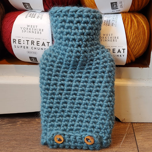 Hot water bottle with Crochet Wool Cover