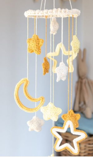 Mobile with Moon & Stars crochet kit