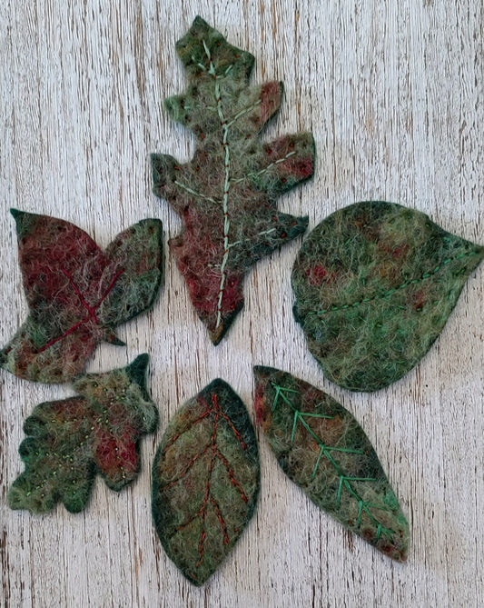 Next step: Wet felted Autumn Leaves