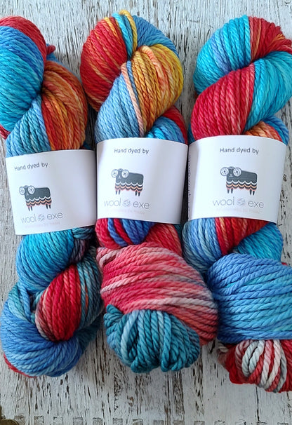 Hand dyed Merino chunky