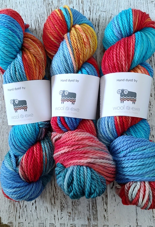 Hand dyed Merino chunky