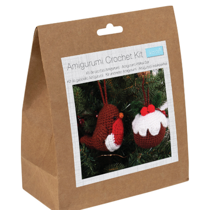 Amigurumi Robin and Christmas Pudding