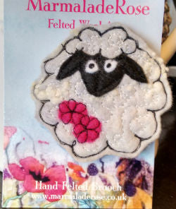 Felted flower brooches