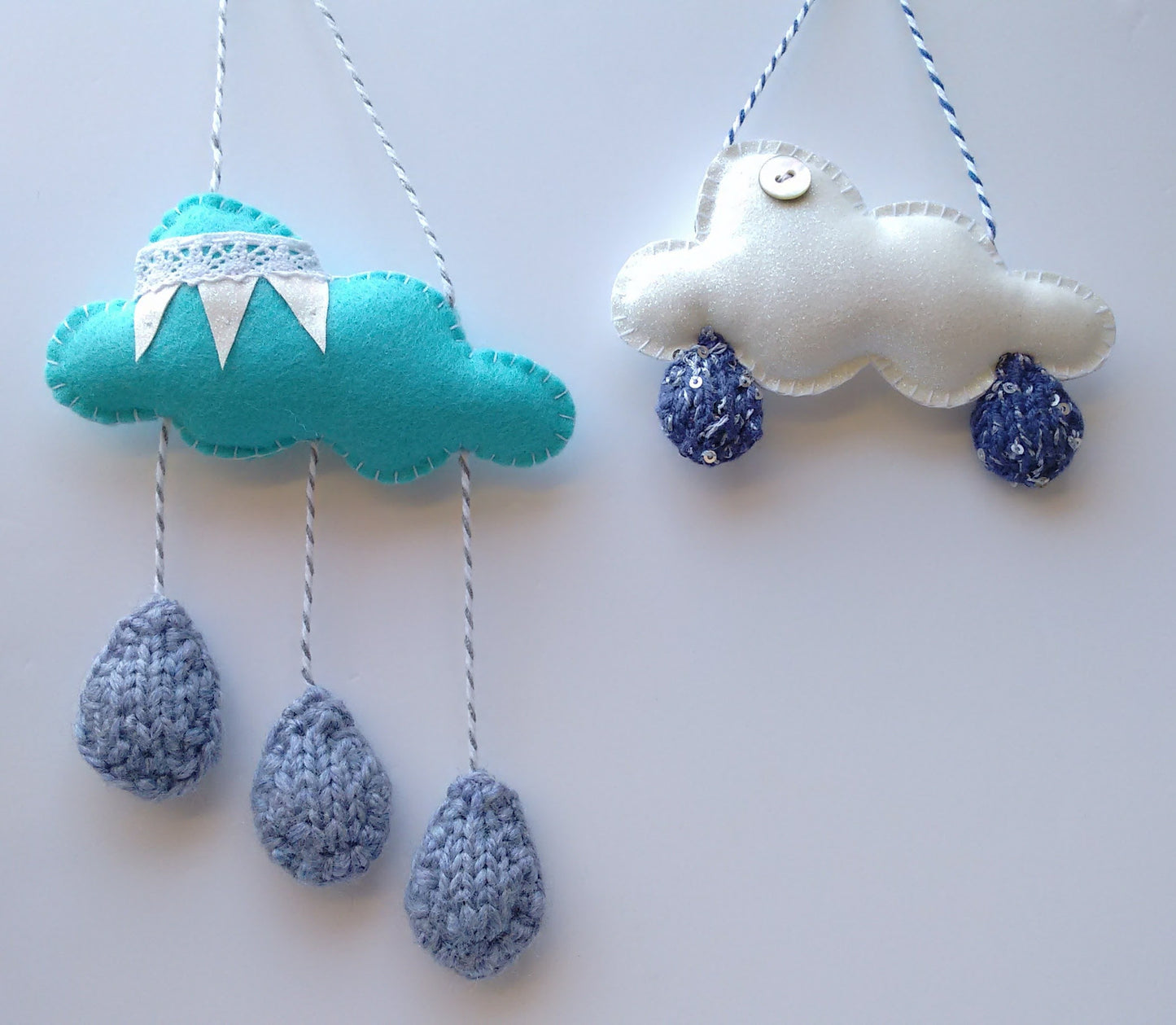 Cloud & raindrop ornament