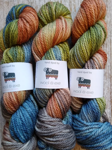 Hand dyed Merino chunky