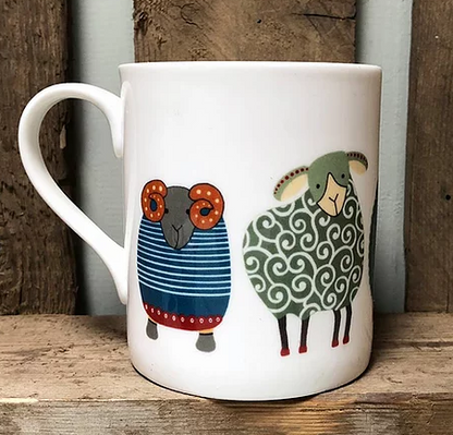 Bone china Woolly Sheep mugs