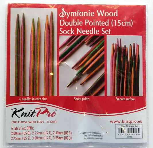 Symfonie wood double pointed sock needle set (15cm)