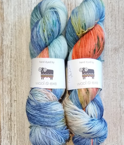 Silk Sock hand dyed 4 ply